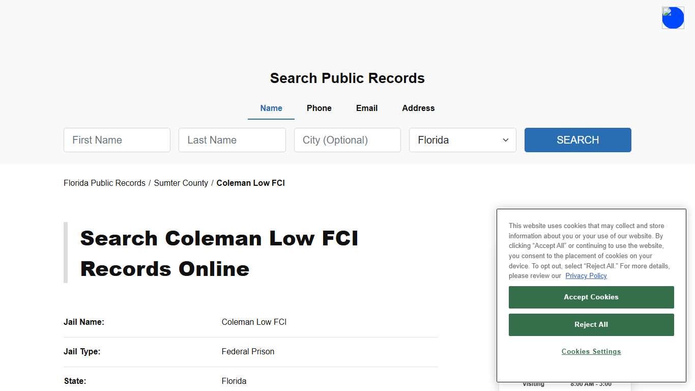 Coleman Low FCI - Sumter - Florida - TPI